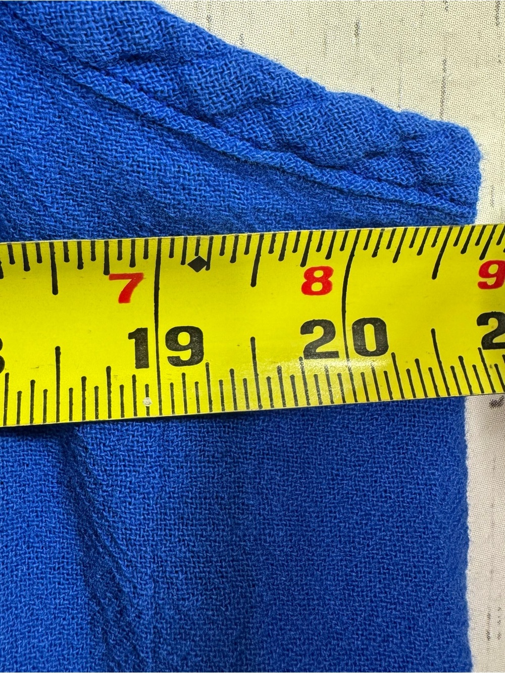 Oh My Gauze Blue 100% Cotton Asymmetrical Tank Top Size L Lagenlook Boho Coastal - Picture 11 of 11
